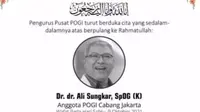 Dr. dr. Ali Sungkar, Sp.OG-KFM meninggal dunia. Dok. POGI Jaya
