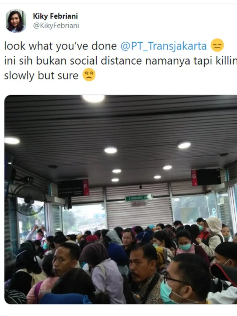 Transjakarta dan MRT Dibatasi untuk Cegah Virus Corona, Netizen: Ini Membunuh Pelan-Pelan Namanya