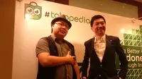 COO Tokopedia, Leontinus Alpha Edison bersama CEO Tokopedia, William Tanu Wijaya (Iskandar/ Liputan6.com)