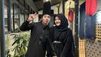 Meski pacaran beda agama, Jeffry Reksa tampak menemani sang pacar berbuka puasa bareng teman-teman mereka di sebuah restoran. Dalam momen tersebut, pria berusia 24 tahun itu memakai gamis berwarna hitam, senada dengan Putri Delina yang memakai kaftan. (Liputan6.com/IG/@putridelinaa)