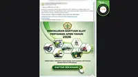 Cek Fakta: Tidak Benar Link Pendaftaran Bantuan Alat Pertanian 2026