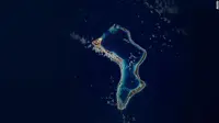 Aplikasi Olahraga Kuak Keberadaan Markas Militer Rahasia AS (heat map/peta panas tubuh dari  Strava memperlihatkan Diego Garcia, atoll di Samudra India yang merupakan basis militer AS/STRAVA/CNN)