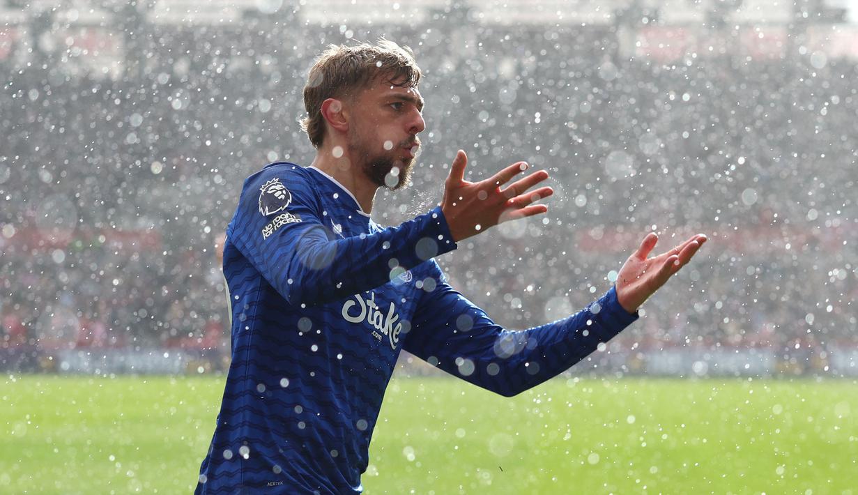 Everton berhasil terhindar kekalahan saat bertandang ke markas Brentford dalam laga lanjutan Liga Inggris 2025/2026, Sabtu (11/04/2026) waktu setempat. (AP Photo/PA/Steven Paston)