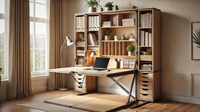 Meja Belajar Lipat Multifungsi Sebagai Rak Display (Foto: Rizka Nur Laily via ChatGPT)