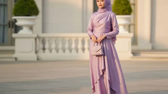 Gamis Bahan Satin Silk Jatuh dan Adem