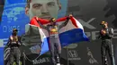 Pebalap Red Bull Max Verstappen tampil memukau usai berhasil meraih kemenangan ketujuh di musim 2021. Verstappen sukses merajai balapan F1 GP Belanda. (Foto: AP/Francisco Seco)