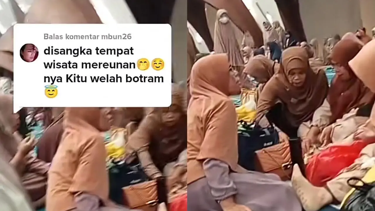 viral video ibu-ibu ngerujak di masjid Al Jabbar