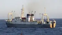 Kapal pukat Rusia yang tenggela. (BBC)