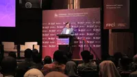 Dubes Indonesia untuk Korea Selatan, Umar Hadi Memberi Sambutan Pada Acara Konferensi Indonesia-Korea 2019: Charting a Blueprint for Robust Partnership yang digelar dengan kerjasama FPCI pada Rabu (18/9/2019) (Liputan6.com/Hugo Dimas)