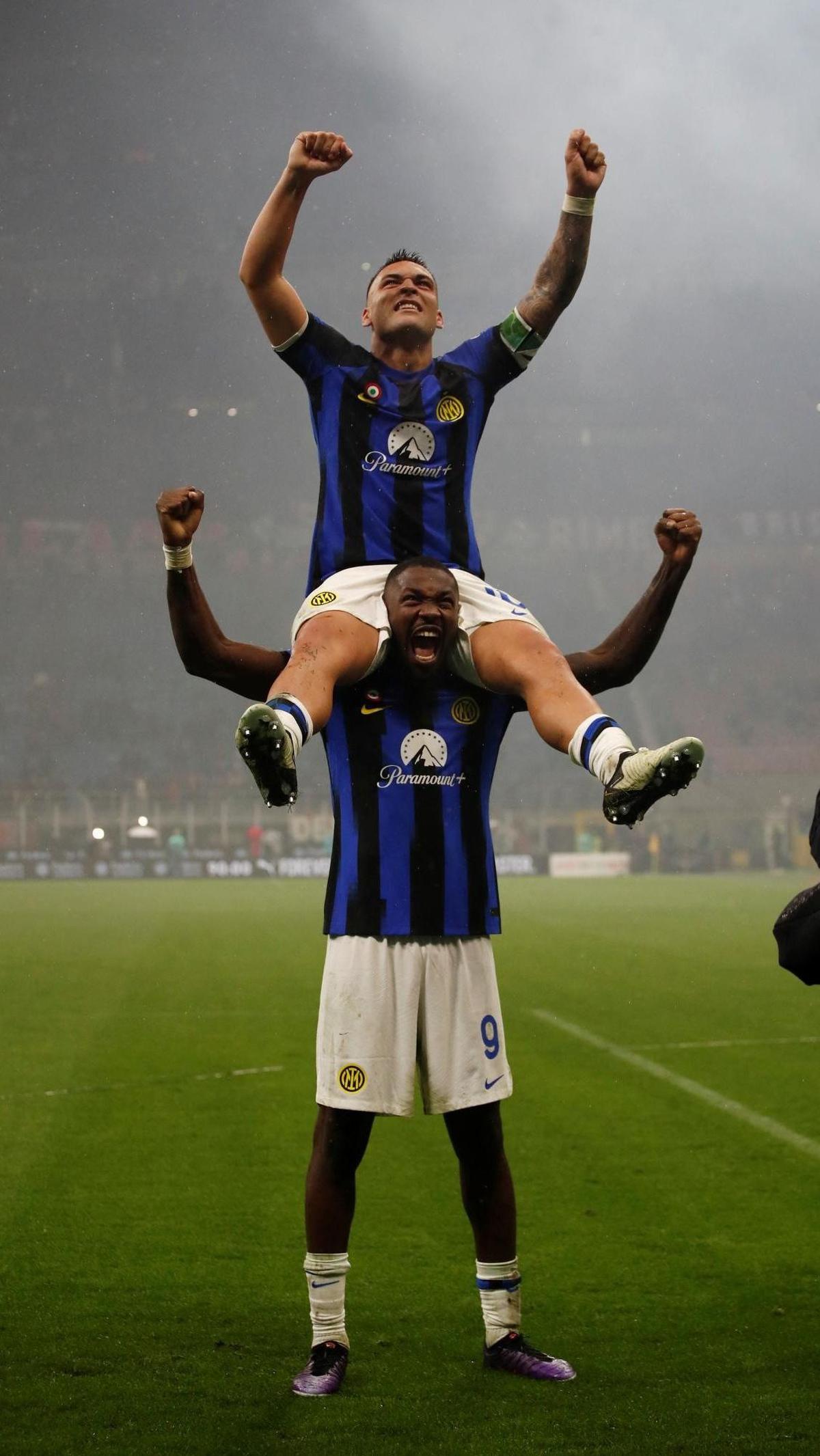 Laga ini sekaligus memastikan Inter mengunci Scudetto atau juara Liga Italia 2023/2024 dengan lima laga yang masih tersisa. Foto: REUTERS / Alessandro Garofalo