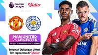 Live streaming pertandingan Liga Inggris: Manchester United vs Leicester City pada matchweek ke 11 di Vidio. (sum. doc. vidio.com)