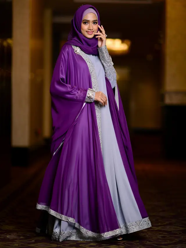 Gamis Syar'i Kombinasi 2 Warna Elegan