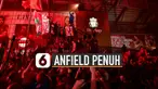 Ribuan fans menyerbu sisi luar stadion Anfield rayakan penantian 30 tahun.
