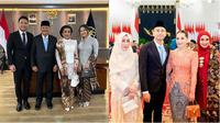 Potret keluarga artis yang hadir di pelantikan Kabinet Merah Putih. (sumber: Instagram/jscmila/raffinagita1717)