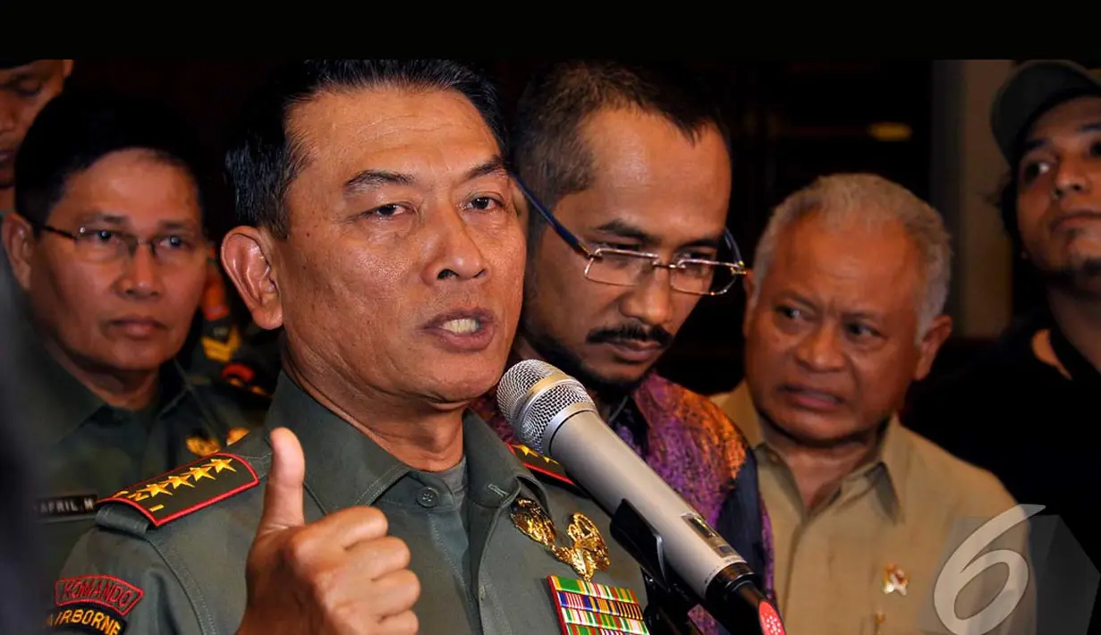 Panglima TNI Jenderal Moeldoko saat mendeklarasikan zona bebas korupsi, Jakarta, Senin (11/8/2014) (Liputan6.com/Miftahul Hayat)