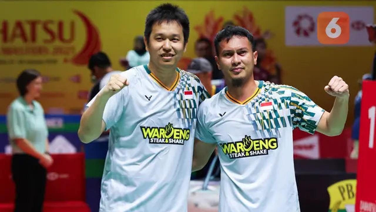 Foto: Momen Hendra Tegarkan Ahsan, Akhir Perjalanan The Daddies Terhenti di 16 Besar Indonesia Masters 2025