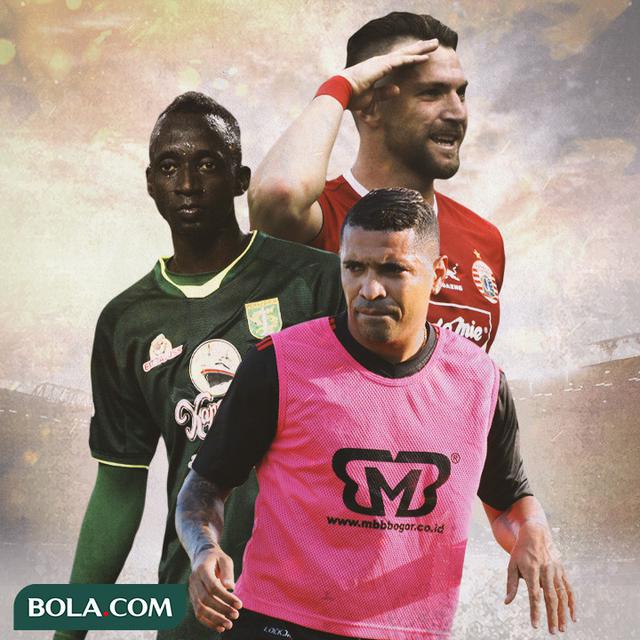 Ilustrasi - Eksekutor Penalti Sepak Bola Indonesia di Era Liga 1: Makan Konate, Marco Simic, Alberto Goncalves