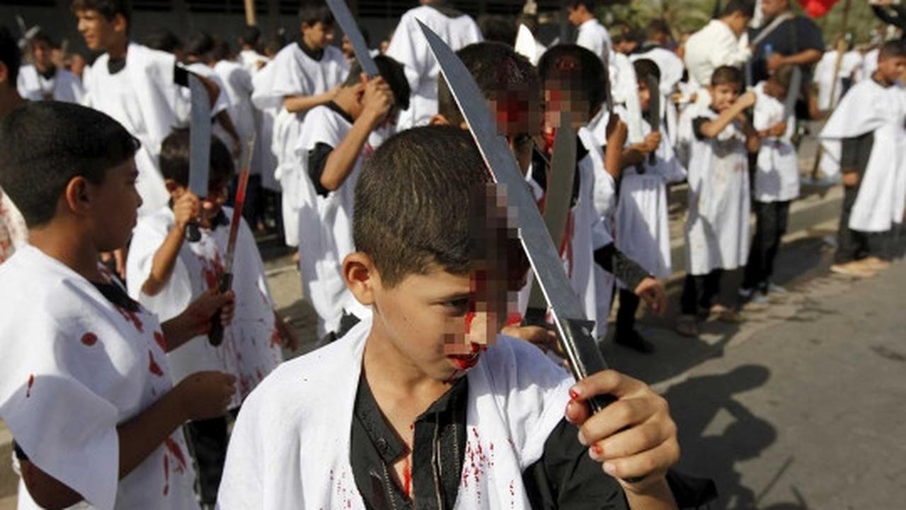 Keekstreman para bocah Timur Tengah ikuti ritual Asyura