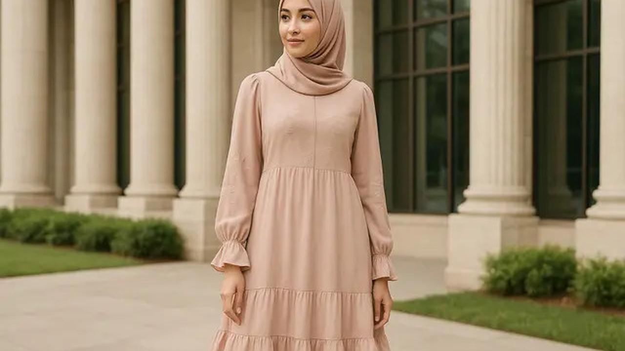 7 Pilihan Gamis Ruffle Layer Kekinian 2025, Tampil Lebih Stylish
