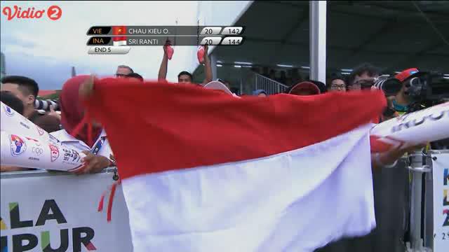 Pepanah putri Indonesia, Sri Ranti berhasil meraih emas di SEA Games 2017.