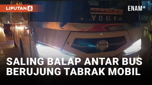 VIDEO: Balapan dengan Bus Lain dan Tabrak Mobil, Sopir di Ngawi Nyaris Diamuk Massa