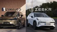 Tampilan dua mobil anak perusahaan Geely, Lynk & Co. dan Zeekr. (Carscoops / Rendy Yansah)
