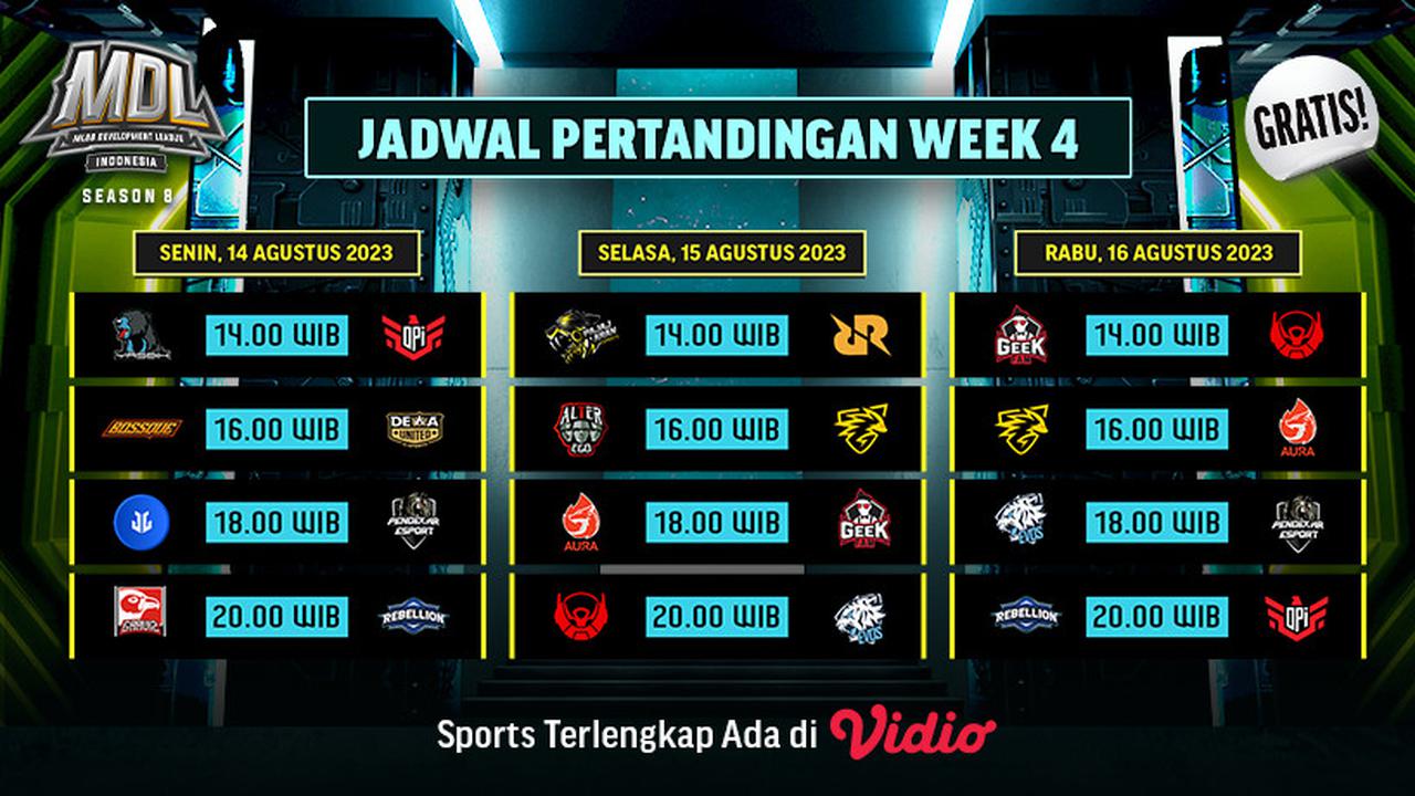 Jadwal MDL ID Season 8 dan Siaran Langsung di Vidio Pekan Keempat