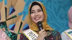 Syifa Fatimah asal Jepara berhasil menjadi Puteri Muslimah Indonesia 2017 setelah mengalahkan 18 peserta lainnya dari berbagai kota di Indonesia. (Liputan6.com/Herman Zakharia)