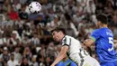 Bertanding melawan Sassuolo, Nyonya Tua menang tiga gol tanpa balas pada laga yang digelar di Allianz Stadium, Turin, Selasa (18/6/2022). (Marco Alpozzi/LaPresse via AP)