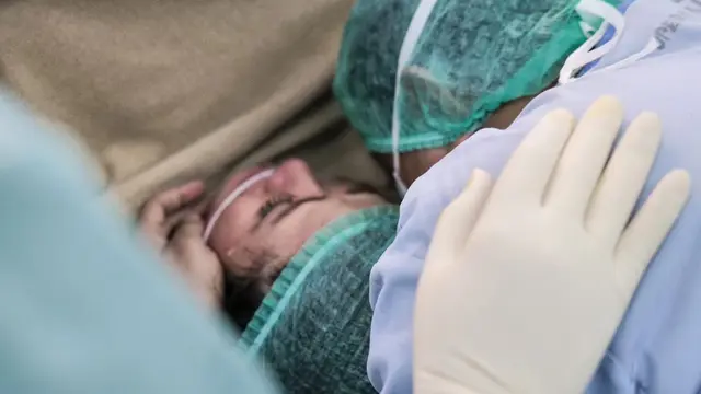 Denny Caknan dan Bella Bonita di momen kelahiran anak pertamanya. [Foto: Instagram/denny_caknan]