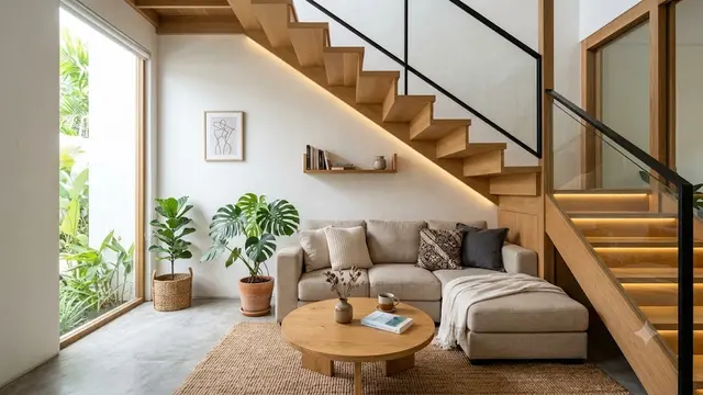 Model Area Duduk di Bawah Tangga Rumah Minimalis