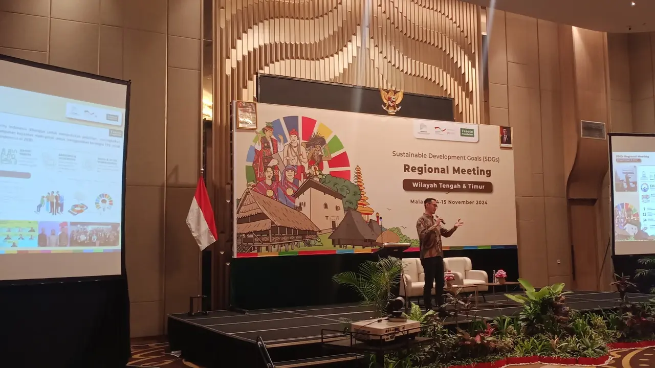 Head of Leadership Development & Scholarship Tanoto Foundation, Michael Susanto dalam SDGs Regional Meeting Wilayah Tengah dan Timur di Hotel Grand Mercure, Kota Malang, Jawa Timur pada 14-15 November 2024 (Istimewa)