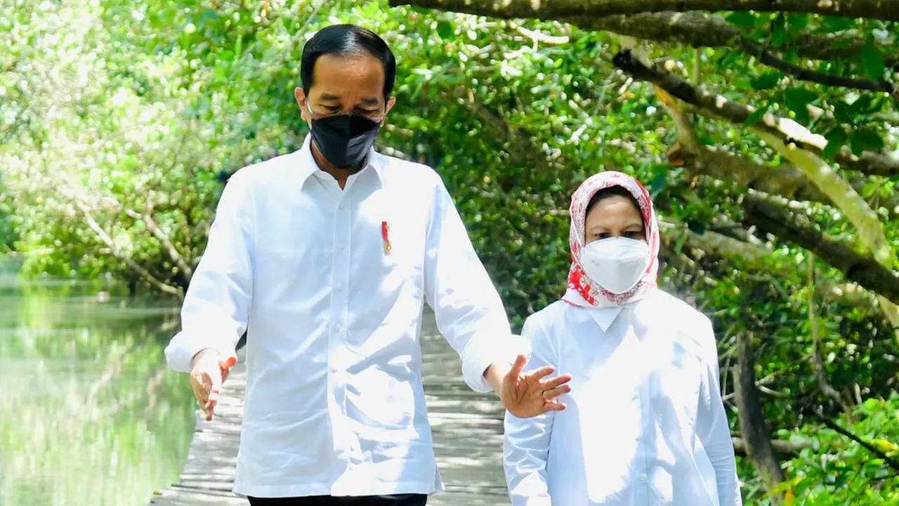 Presiden Jokowi dan Ibu Iriana di Hutan Mangrove Bali.