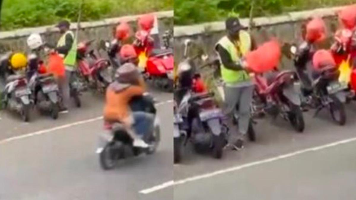 Viral Video Tukang Parkir Selamatkan Puluhan Helm Jadi Sorotan Bikin