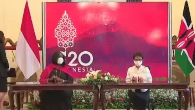 Press Briefing Pertemuan Bilateral Menlu RI-Menlu Kenya. (Screen Grab)