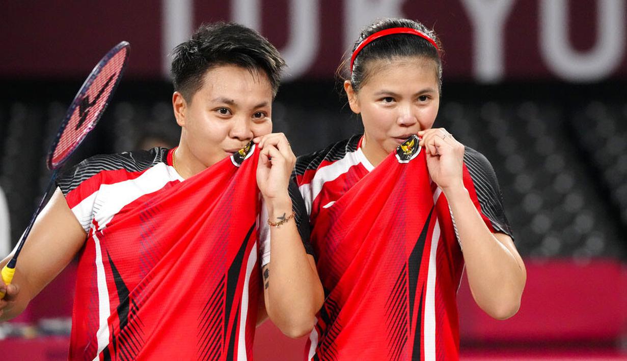Di babak final ganda putri Olimpiade Tokyo yang akan berlangsung Senin (2/8/2021), Greysia/Apriyani akan menghadapi pemenang antara unggulan kedua Chen Qingchen/Jia Yifan melawan Kim So Yeong/Kong Hee Yong asal Korea Selatan. (Foto: AP/Markus Schreiber)