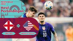 Berita Video, Data dan Statistik Inggris Vs USA di Piala Dunia 2022 pada Minggu (26/11/2022)