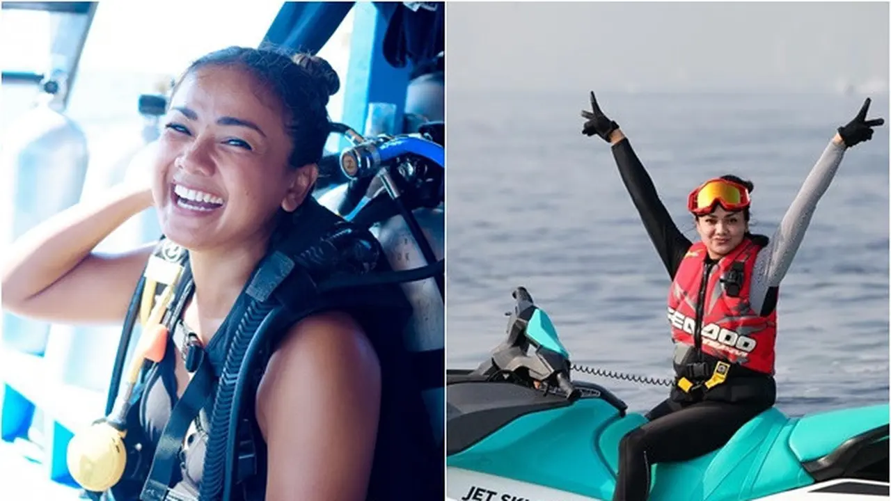 6 Potret Keseruan Nirina Zubir Nikmati Aktivitas Olahraga Air, Makin Bugar