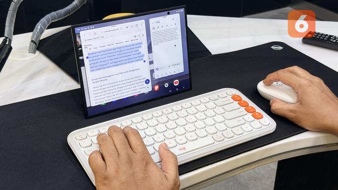 Samsung DeX en el Galaxy Z Trifold. (Liputan6.com/Yuslianson)