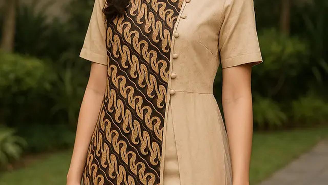 8 Model Tunik Batik Kancing Samping dengan Belahan Panjang 2025, Tampil Lebih Langsing dan Anggun