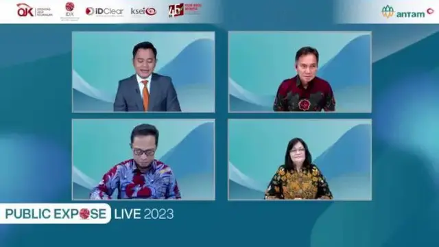 Paparan publik PT Aneka Tambang Tbk (ANTM), Kamis (30/11/2023). (Foto: tangkapan layar/Elga N)