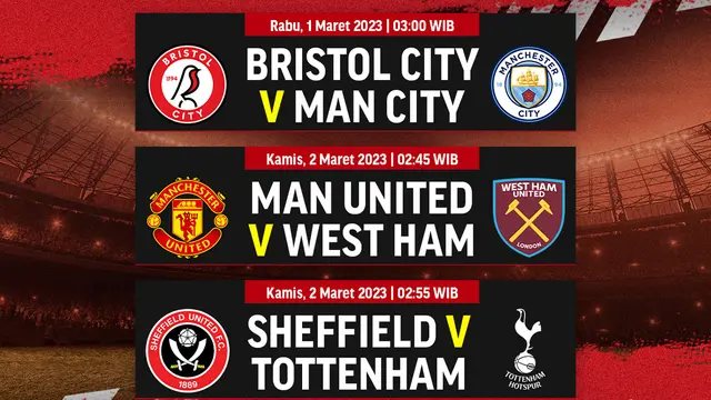 Jadwal Live Streaming Piala FA 2023 Putaran Kelima di Vidio, 1 & 2 Maret 2023