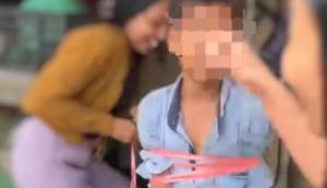 Tangkapan Layar Anak Diikat dan Diarak Warga di Lombok Tengah