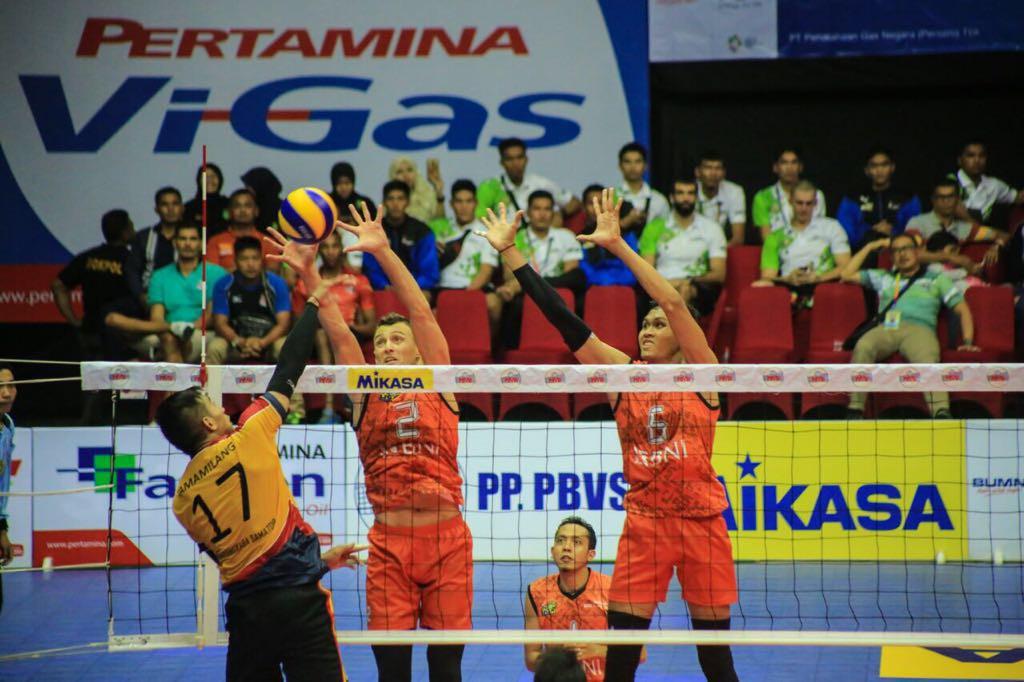 Jakarta BNI Taplus sukses kalahkan Surabaya Bhayangkara Samator di Proliga 2018 (istimewa)