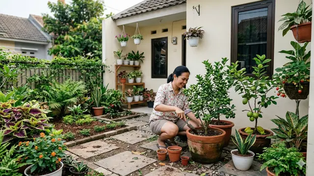 Tips Menata Kebun Buah Mini di Rumah Type 27 (Foto: Gemini AI)