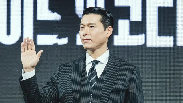 Hyun Bin dalam konferensi pers Made in Korea. (dok. Disney Plus)