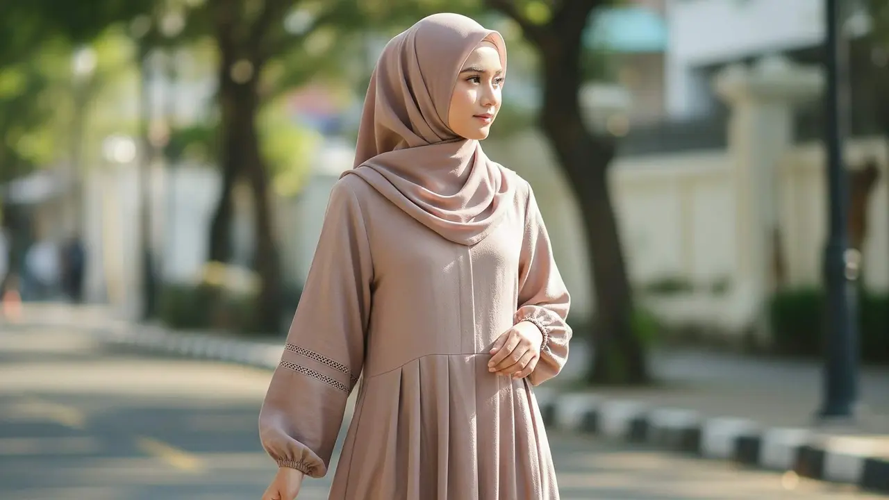 Model Gamis Abaya Linen Adem Cocok untuk Cuaca Panas