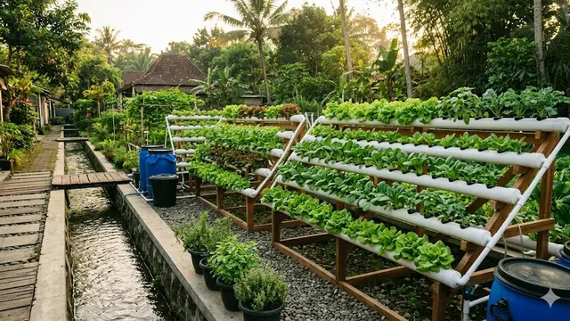 Kebun Sayur di Samping Selokan