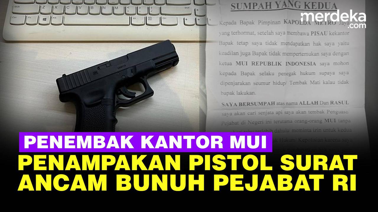 VIDEO: Ini Pistol & Surat Pelaku Penembakan MUI, Tantang Jenderal Polisi Siap Mati