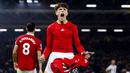 Manchester United memenangkan laga secara dramatis atas Fulham pada pekan ke-16 Liga Inggris 2022/2023. (AP/Leila Coker)